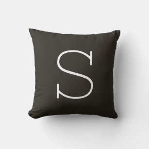 "Charcoal Black" Customize Front & Back For Gifts Throw Pillow