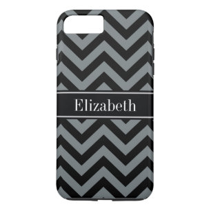 Charcoal, Black LG Chevron Black Name Monogram Case-Mate iPhone Case