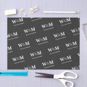 Charcoal Black Modern Business Logo Brand Tissue Paper