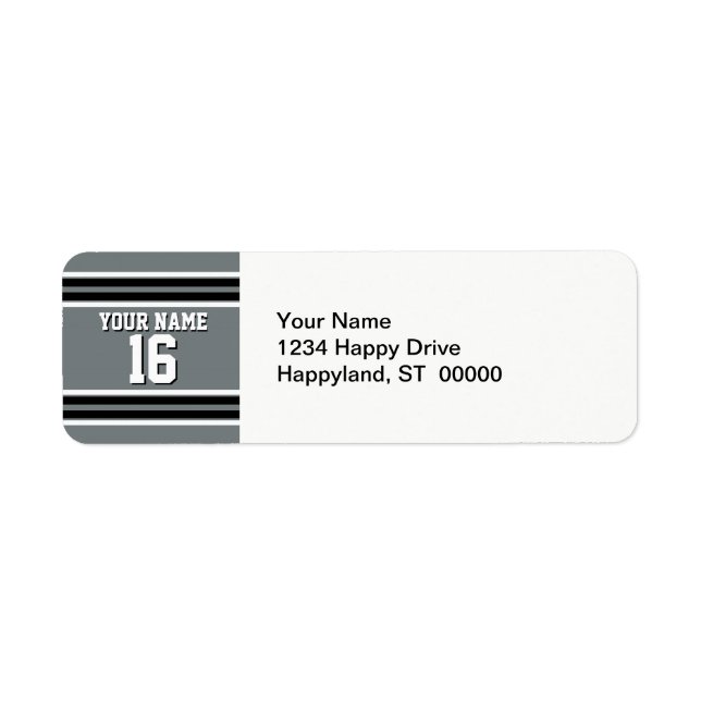Charcoal Black Wht Team Jersey Numéro personnalisé (Devant)