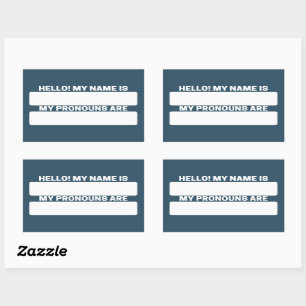 Charcoal Blue Name & Pronoun Labels