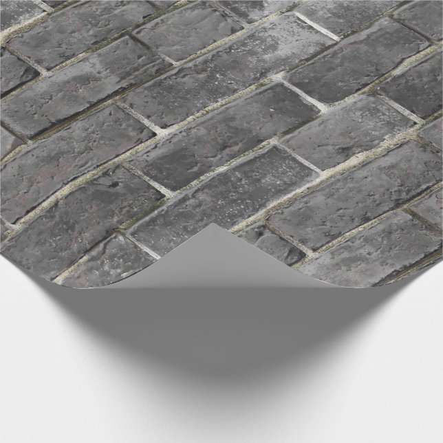 Charcoal Brick Pattern Wrapping Paper (Corner)