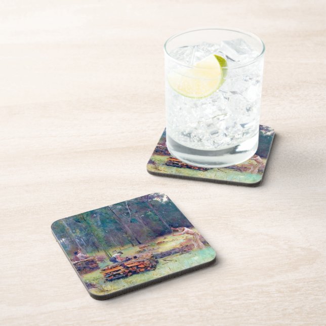 Charcoal Burners Wood Splitters Tom Roberts 1886 Coaster (Right Side)