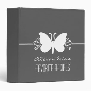 Charcoal Butterfly Swirls Binder (1.5 inch)