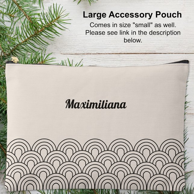 Charcoal Cement- Arches Glam Large Accessory Pouch (Large Accessory Pouch - Charcoal Cement- Arches Glam by Leapfroglisics Shop)