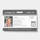 Charcoal Chevron Homeschool Student ID Badge