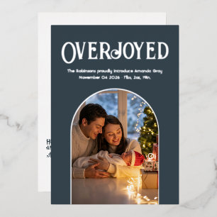 Charcoal Christmas Baby Birth Announcement Photo