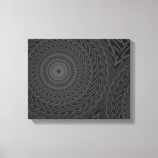 Charcoal circles pattern canvas print (Front)