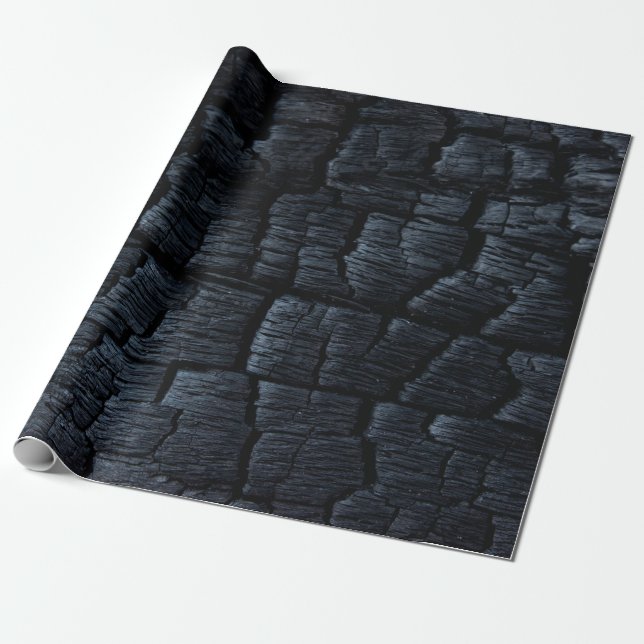 Charcoal coal ash burnt backdrop wrapping paper (Unrolled)