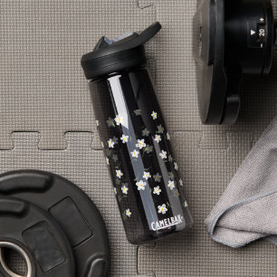 Charcoal Daisy Water Bottle Botanical Floral