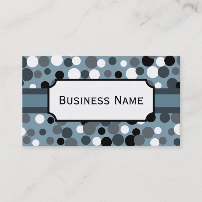 Charcoal Dots  Business Card (Front)