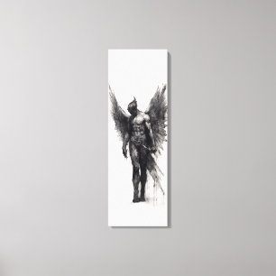 Charcoal drawing of human avian canvas print