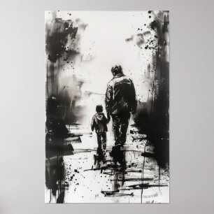 Charcoal Drawing - Walking Away by C. Day Lewis"De Poster