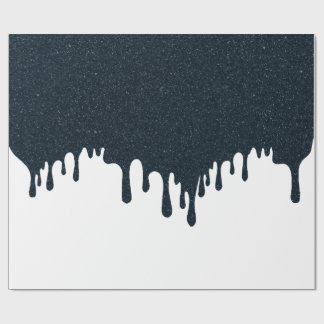 Charcoal Drip on White Gift Wrap – Customizable