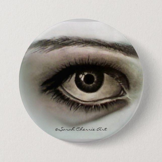 Charcoal Eye 3 Inch Round Button (Front)