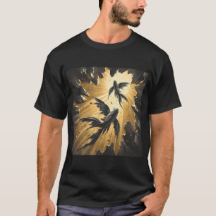Charcoal Flying Fish, Ai Generated Art T-Shirt
