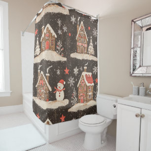 Charcoal Gingerbread House Snowman Christmas Candy