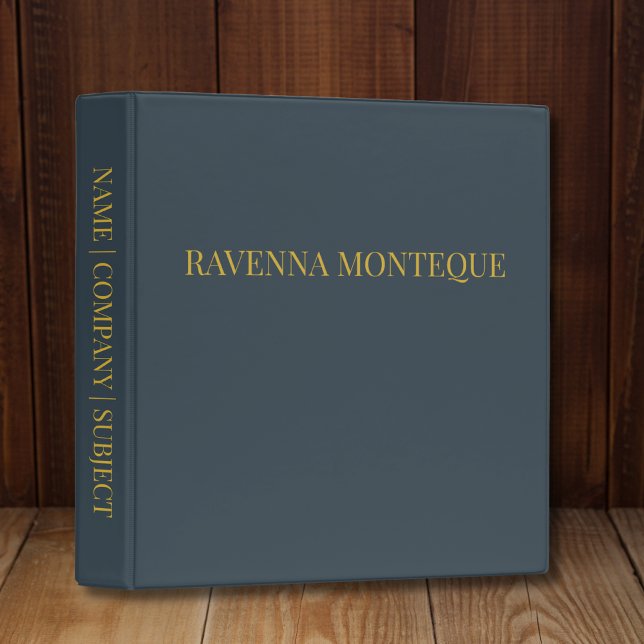 Charcoal Gold Name Personalized Custom Luxury Gift Binder (Creator Uploaded)