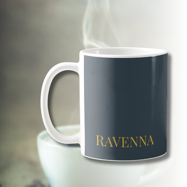 Charcoal Gold Name Personalized Custom Luxury Gift Coffee Mug (Creator Uploaded)