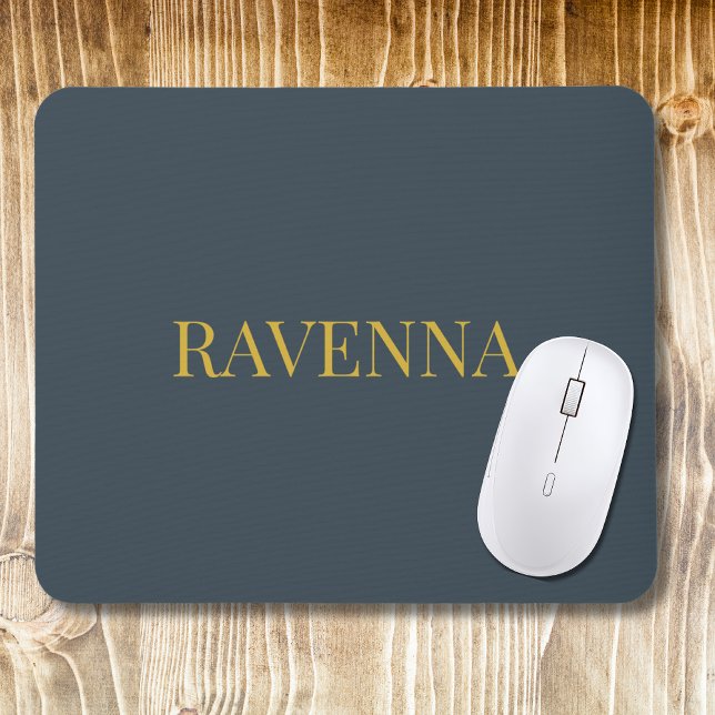 Charcoal Gold Name Personalized Custom Luxury Gift Mouse Pad (Creator Uploaded)