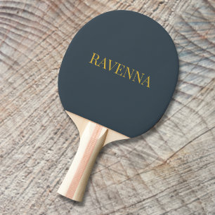 Charcoal Gold Name Personalized Custom Luxury Gift Ping Pong Paddle