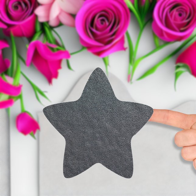 Charcoal Grain Faux Leather Star Sticker (Creator Uploaded)