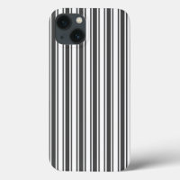 Charcoal gray and white candy stripes Case-Mate iP