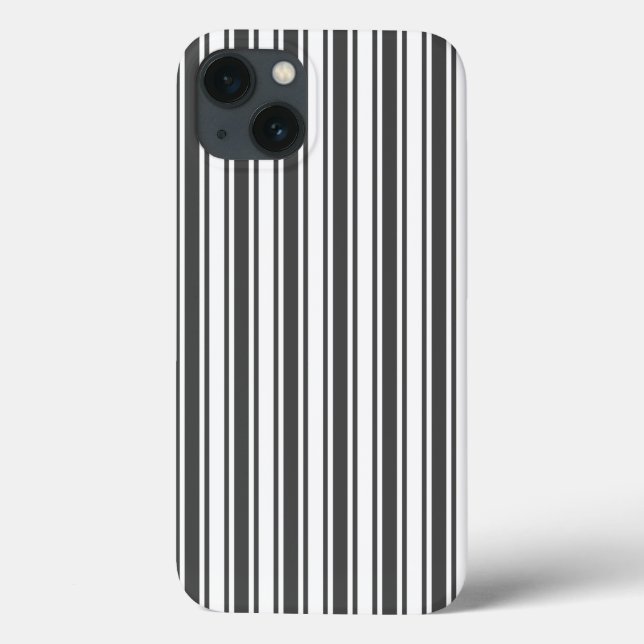 Charcoal gray and white candy stripes Case-Mate iP iPhone Case (Back)