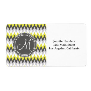 CHARCOAL GRAY AND YELLOW CHEVRON