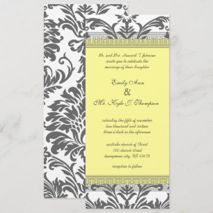 Charcoal Gray and Yellow Wedding Invitations