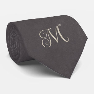 Charcoal Gray Monogram Tie