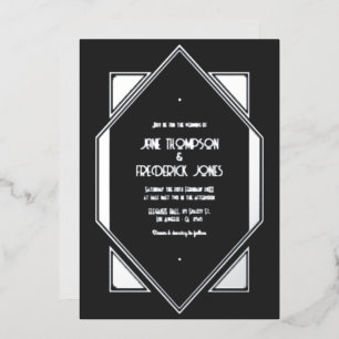 Charcoal Gray & Silver Gatsby Art Deco Wedding