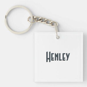 Charcoal Grey 3D Minimalist Modern Name Keychain