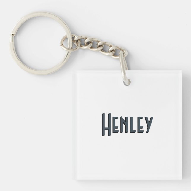 Charcoal Grey 3D Minimalist Modern Name  Keychain (Front)