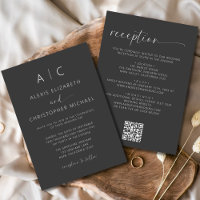 Charcoal Grey All In One Wedding QR Code