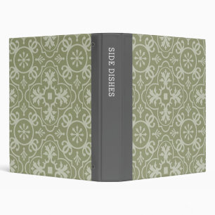 Charcoal Grey and Pistachio Green Pattern - Recipe Binder