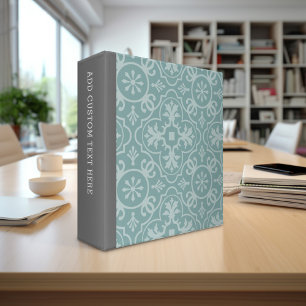 Charcoal Grey and Vintage Blue Farmhouse Pattern Binder