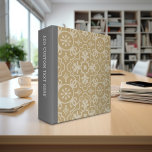 Charcoal Grey and Vintage Gold Farmhouse Pattern Binder<br><div class="desc">An upscale design for any kitchen,  home office or corporation. If you need to adjust the artwork,  click on the customize it button and make changes.</div>