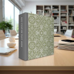 Charcoal Grey and Vintage Green Farmhouse Pattern Binder<br><div class="desc">An upscale design for any kitchen,  home office or corporation. If you need to adjust the artwork,  click on the customize it button and make changes.</div>