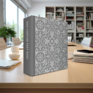 Charcoal Grey and Vintage Grey Farmhouse Pattern Binder