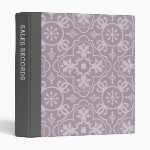 Charcoal Grey and Vintage Lilac Pattern - Custom Binder