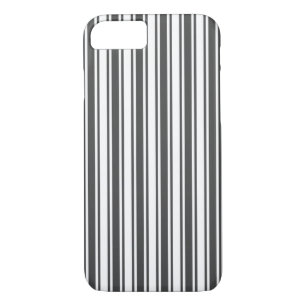 Charcoal grey and white candy stripes Case-Mate iPhone case