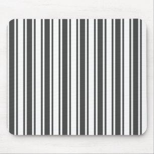 Charcoal grey and white candy stripes mouse pad