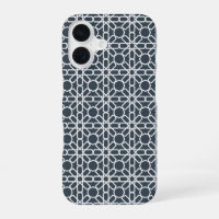 Charcoal Grey and White Moroccan Zellige Pattern