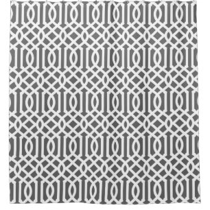 Charcoal Grey and White Trellis