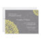 Charcoal Grey and Yellow Damask Wedding Invitation