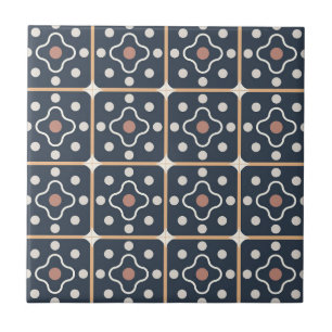 Charcoal Grey Brown Circle Geometric Accent Tile