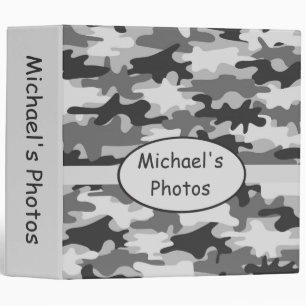 Charcoal Grey Camo Camouflage Custom Notebook Binder