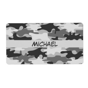 Charcoal Grey Camo Camouflage Name Personalized