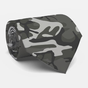 Charcoal Grey Camouflage Tie